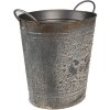 Clayre & Eef 6Y5684 Décoration Pot de fleurs métal gris 35x22x32 cm Style antique