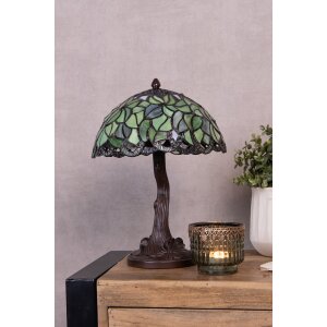 LumiLamp 5LL-6343 Lampe de table Tiffany Vert Ø25x31 cm E14 max 2x25W Verre