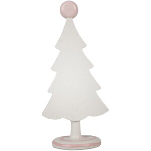 Clayre & Eef 6PR4219 Décor Sapin de Noël rose Polyrésine 12x9x25 cm