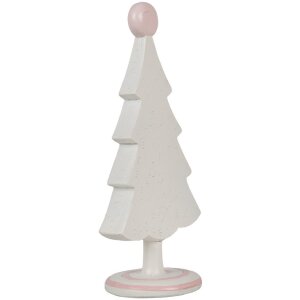 Clayre & Eef 6PR4219 Décor Sapin de Noël rose Polyrésine 12x9x25 cm