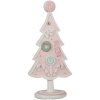 Clayre & Eef 6PR4219 Décor Sapin de Noël rose Polyrésine 12x9x25 cm