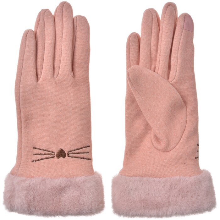 Juleeze JZGL0102P Gants roses 9x23x2 cm Design chat compatible avec lécran tactile