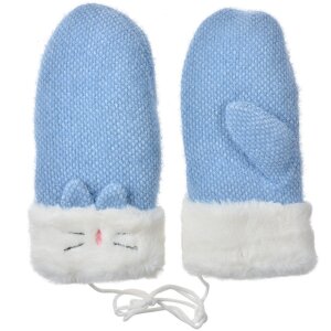 Juleeze JZGL0103 Gants Bleu Blanc Design Chat 10x23x3 cm...