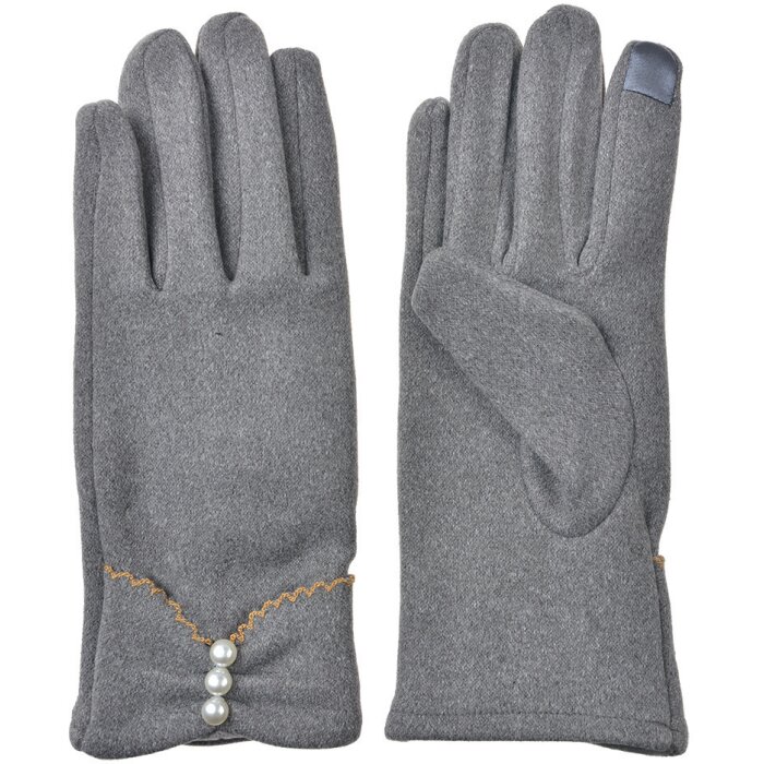 Juleeze JZGL0105 Gants gris 9x23x1 cm Compatible écran tactile Détails des perles