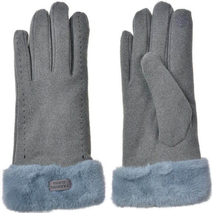 Juleeze JZGL0108 Gants gris 9x23x2 cm fourrure synthétique doublure chaude