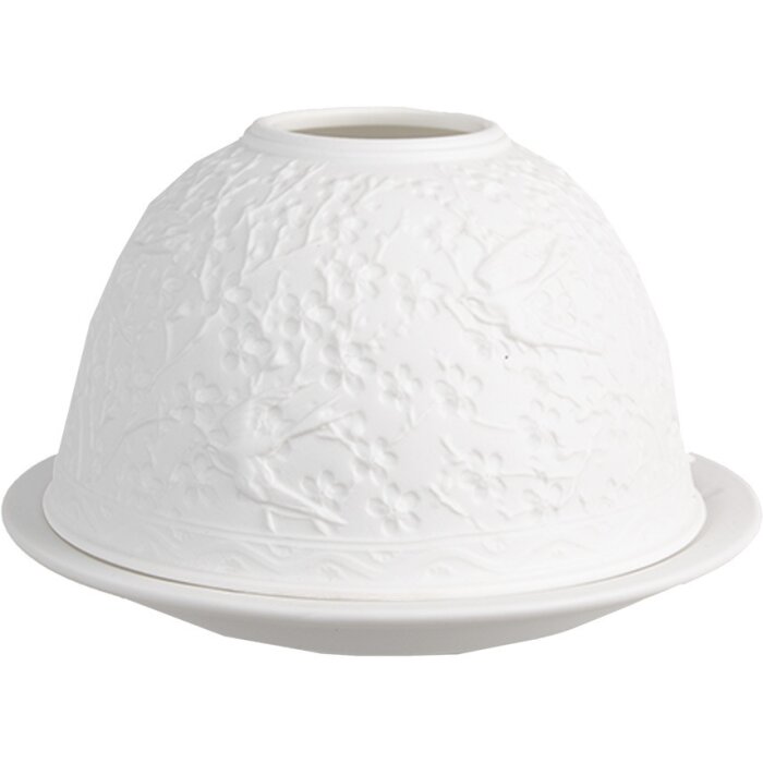 Clayre & Eef Bougeoir blanc Ø 12x8 cm Porcelaine style campagnard