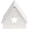 Clayre & Eef 6CE1741 Porte-bougie à chauffe-plat Maison Noël Porcelaine blanche 8x8x8 cm