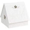 Clayre & Eef 6CE1741 Porte-bougie à chauffe-plat Maison Noël Porcelaine blanche 8x8x8 cm