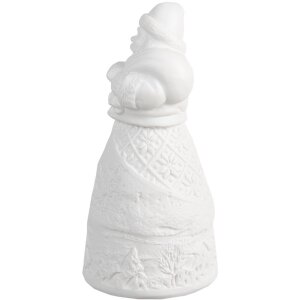 Clayre & Eef 6CE1749 LED Père Noël Porcelaine Blanc Ø 5x11 cm