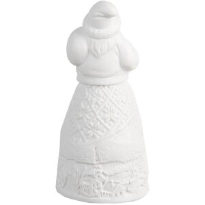 Clayre & Eef 6CE1749 LED Père Noël Porcelaine Blanc Ø 5x11 cm