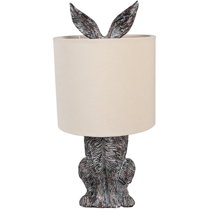 Clayre & Eef 6LMC0099VBE Lampe de table design lapin Ø20x43cm E27 60W Marron Beige