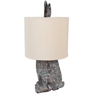 Clayre & Eef 6LMC0099VBE Lampe de table design lapin Ø20x43cm E27 60W Marron Beige