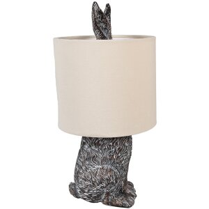 Clayre & Eef 6LMC0099VBE Lampe de table design lapin Ø20x43cm E27 60W Marron Beige