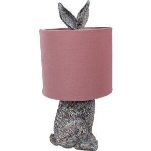 Clayre & Eef 6LMC0099VP Lampe de table Lapin Ø20x43 cm Marron Rose E27 60W