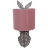 Clayre & Eef 6LMC0099VP Lampe de table Lapin Ø20x43 cm Marron Rose E27 60W