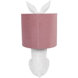 Clayre & Eef 6LMC0099WVP Lampe de table Lapin style campagnard blanc rose E27 60W