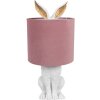 Clayre & Eef 6LMC0099WVP Lampe de table Lapin style campagnard blanc rose E27 60W