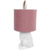 Clayre & Eef 6LMC0099WVP Lampe de table Lapin style campagnard blanc rose E27 60W