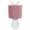 Clayre & Eef 6LMC0099WVP Lampe de table Lapin style campagnard blanc rose E27 60W