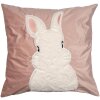 Clayre & Eef KT021.364 Housse de coussin rose blanc lapin 45x45 cm polyester carré