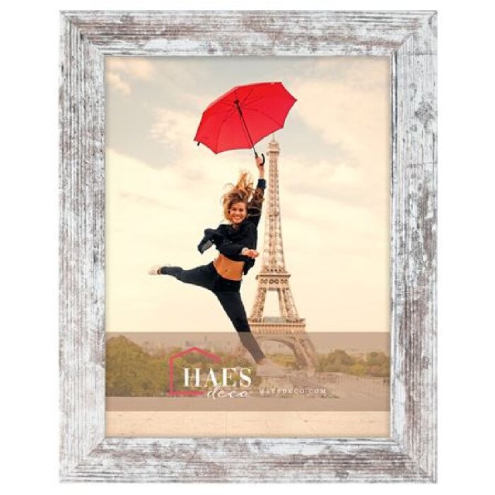 Haes Deco Cadre photo SP001206 Paris White Brown 20x25 cm imitation bois verre acrylique