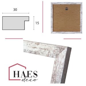 Haes Deco Cadre photo SP001306 Paris White Brown 30x30 cm imitation bois MDF