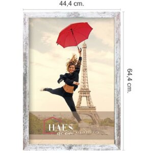 Haes Deco Cadre photo SP001416 Paris White Brown 40x60 cm imitation bois verre acrylique