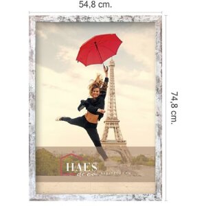 Haes Deco Cadre photo SP001506 Paris Blanc Marron 50x70 cm portrait paysage