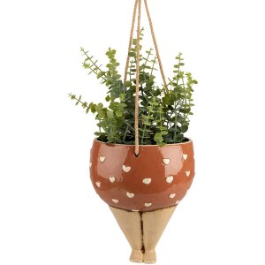 Clayre & Eef 6CE1863 Décoration Pot de fleurs rose beige Céramique 17x15x20 cm