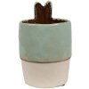 Clayre & Eef 6CE1878 Pot de fleurs en céramique Vert Beige Ø 11x17 cm style rustique