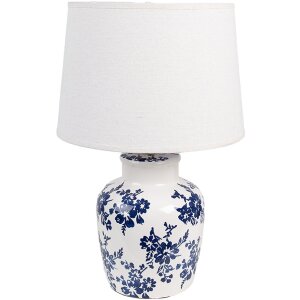 Clayre & Eef 6LMC0095 lampe de table blanc bleu...