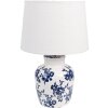 Clayre & Eef 6LMC0095 lampe de table blanc bleu floral Ø28x44 cm E27 max 60W