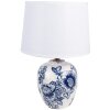 Clayre & Eef 6LMC0097 Lampe de table céramique blanc bleu Ø 28x42 cm E27 1x60W