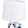 Clayre & Eef 6LMC0097 Lampe de table céramique blanc bleu Ø 28x42 cm E27 1x60W