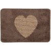 Clayre & Eef BM0007CH Tapis de bain Coeur Marron Beige 58x38 cm