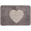 Clayre & Eef BM0007G Tapis de bain Motif cœur Gris 58x38 cm