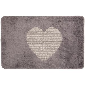 Clayre & Eef BM0008G Tapis de bain cœur gris...