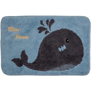 Clayre & Eef BM0011 Tapis de bain baleine motif bleu...