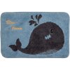 Clayre & Eef BM0011 Tapis de bain baleine motif bleu 58x38 cm