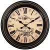 Clayre & Eef 6KL0826 Horloge murale Vintage Design Ø50 cm Noir Beige