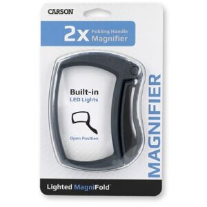 Carson MJ-50 Loupe pliante 2x 90mm avec éclairage LED pliable portable