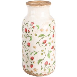 Clayre & Eef Vase 6CE1933L Motif floral fraises...