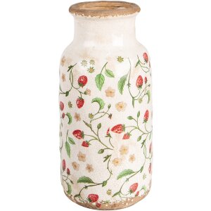 Clayre & Eef Vase 6CE1933L Motif floral fraises...