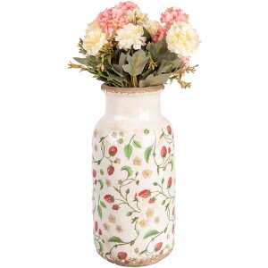 Clayre & Eef Vase 6CE1933L Motif floral fraises Ø 15x32 cm