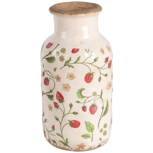 Clayre & Eef 6CE1933M Vase motif fraise Ø...