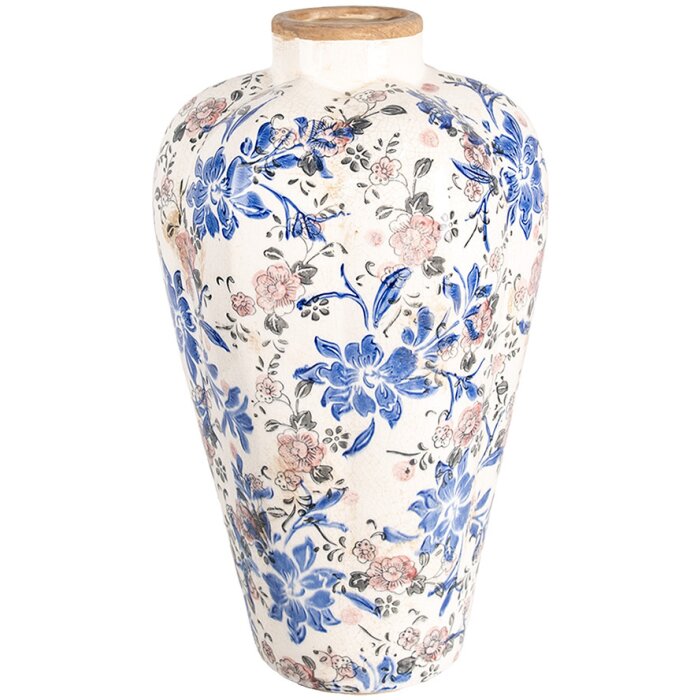 Clayre & Eef 6CE1935L Vase motif floral Ø 24x40 cm