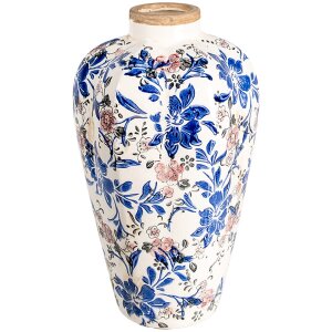 Clayre & Eef 6CE1935M Vase Motif floral Beige Bleu...