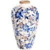 Clayre & Eef 6CE1935M Vase Motif floral Beige Bleu Ø 21x35 cm