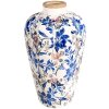 Clayre & Eef 6CE1935M Vase Motif floral Beige Bleu Ø 21x35 cm