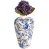 Clayre & Eef 6CE1935M Vase Motif floral Beige Bleu Ø 21x35 cm